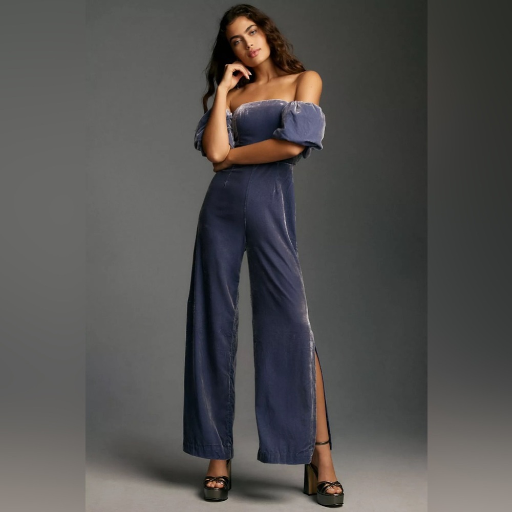 NWT Anthropologie The Femme Velvet Jumpsuit Size 8
